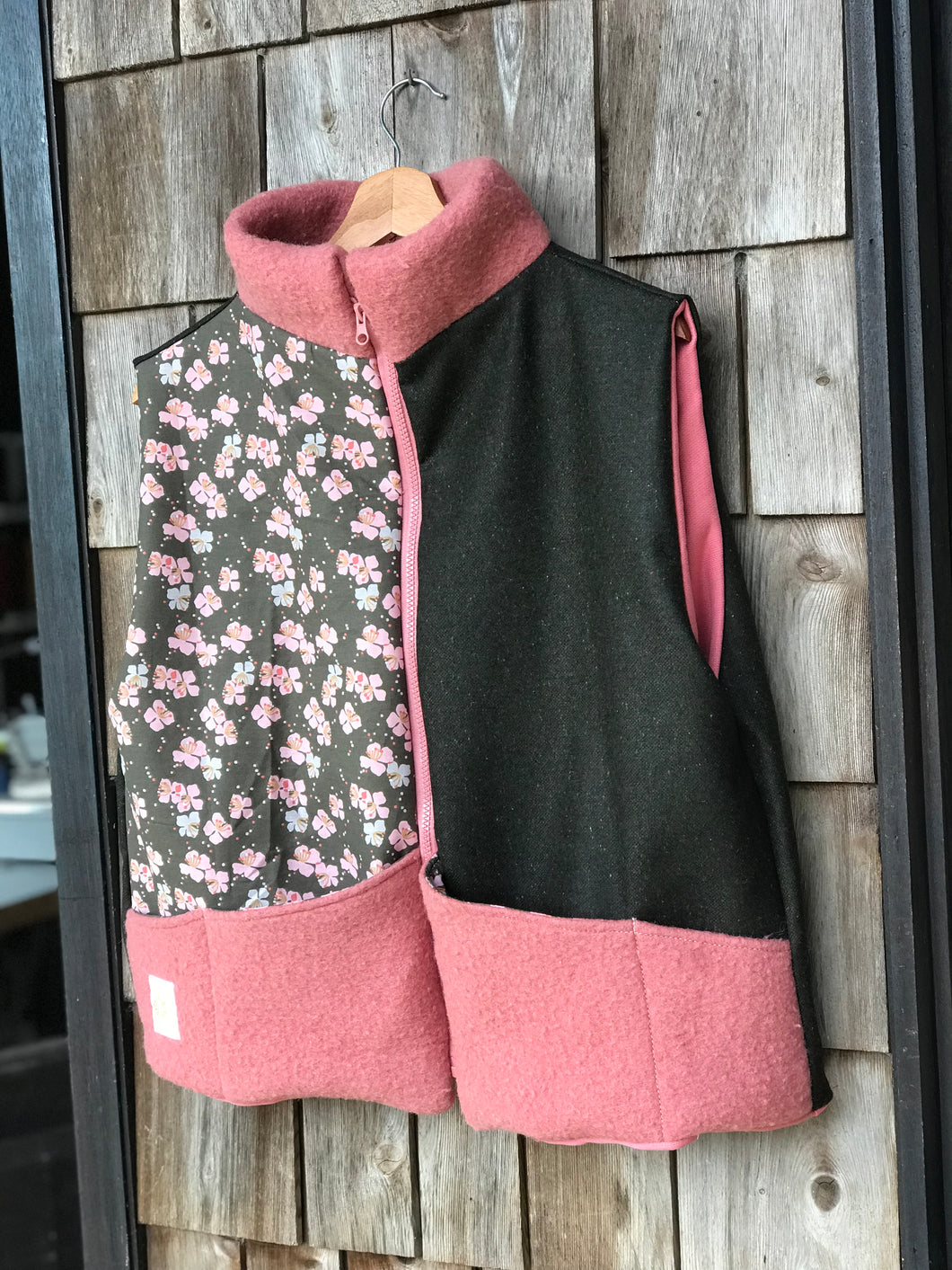 Gilet Rose et vert M/L