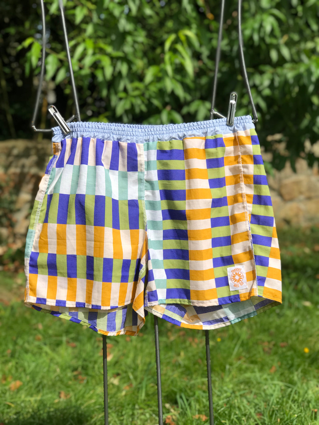 Short carreaux bleus - M