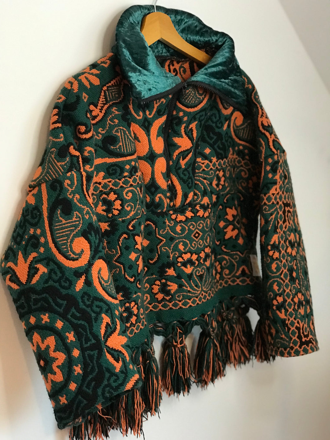 Pull à franges Vert&Orange - M/L
