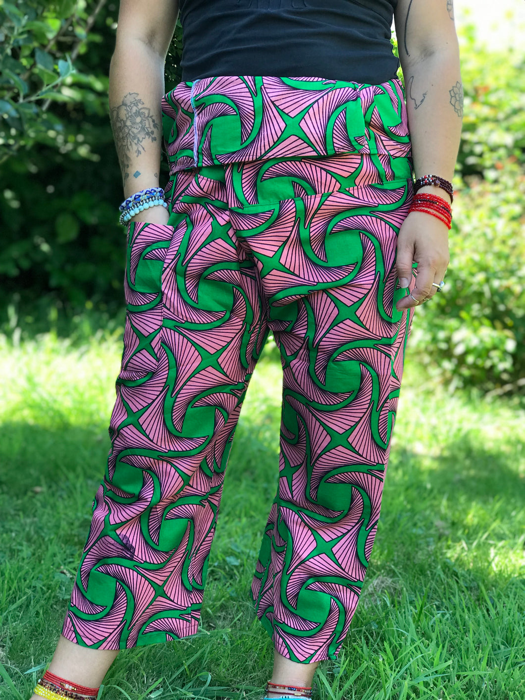 Pantalon Vert et Rose