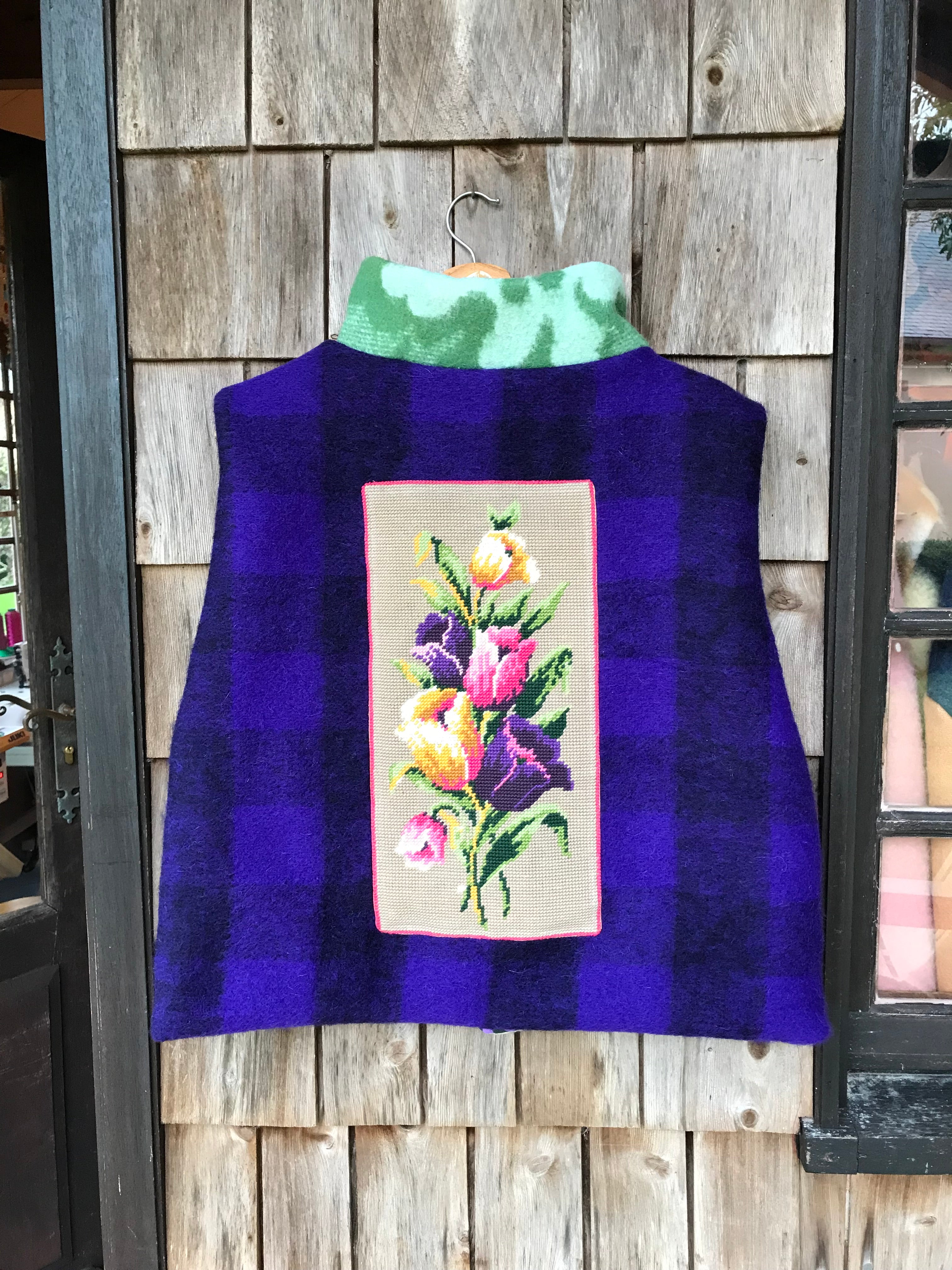 Gilet Canevas Violet&vert M/L
