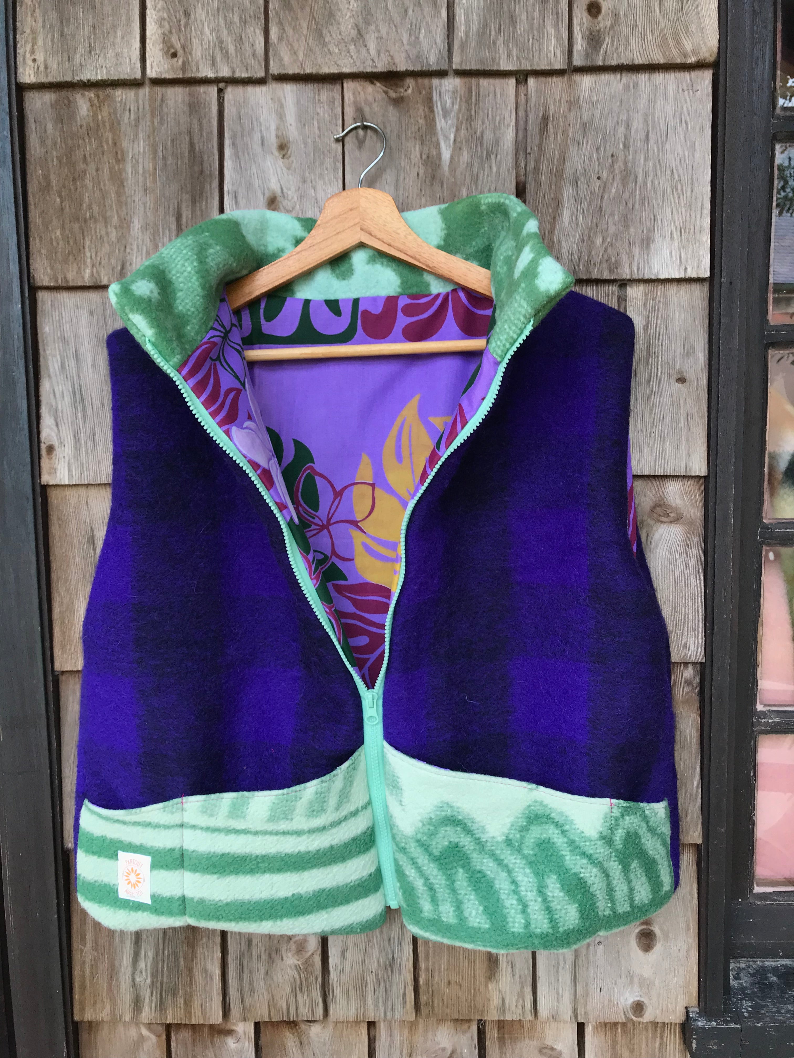 Gilet Canevas Violet&vert M/L