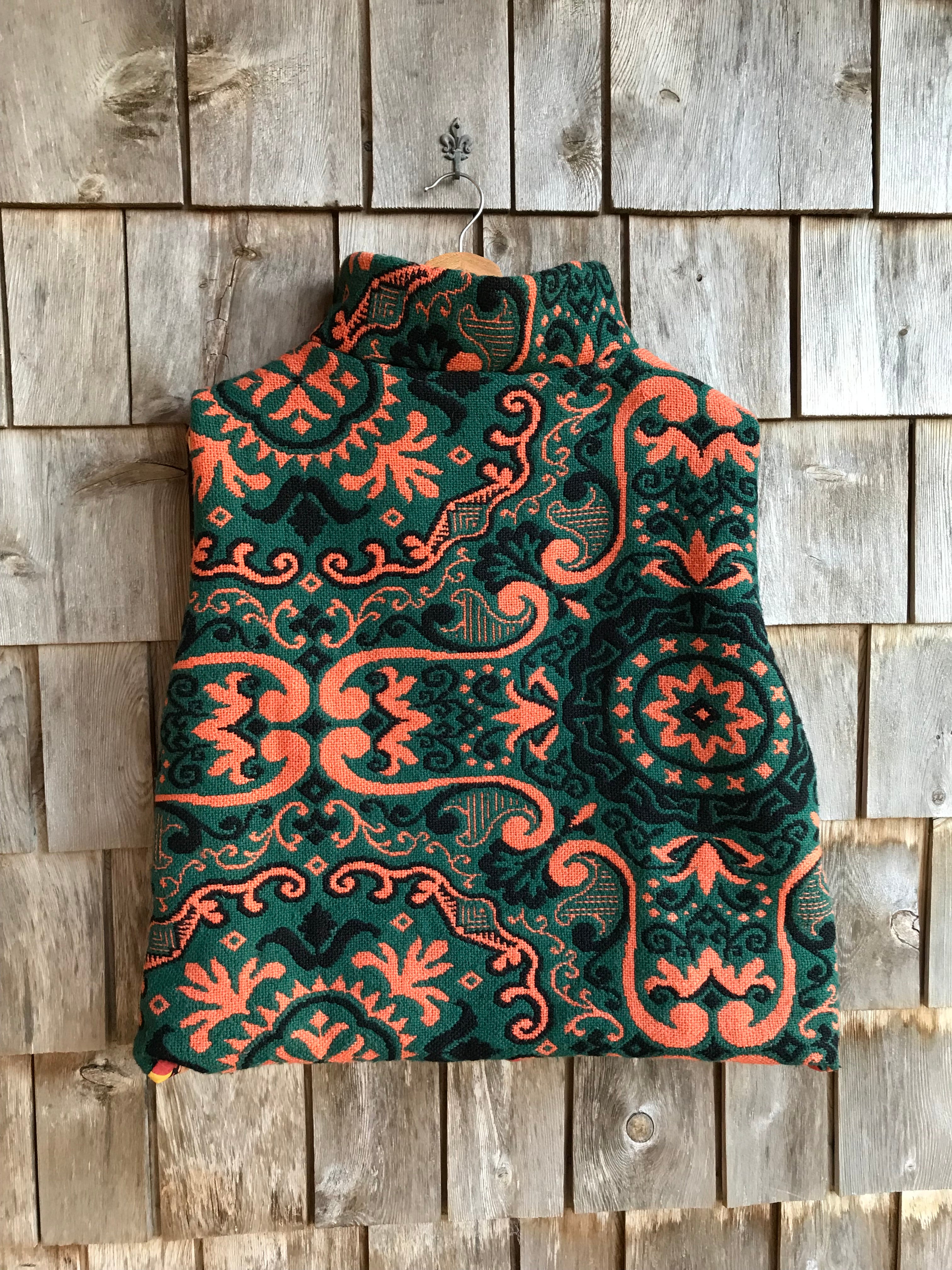 Gilet Vert & Brique- M/L