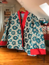 Charger l&#39;image dans la galerie, Veste kimono fleurs bleues
