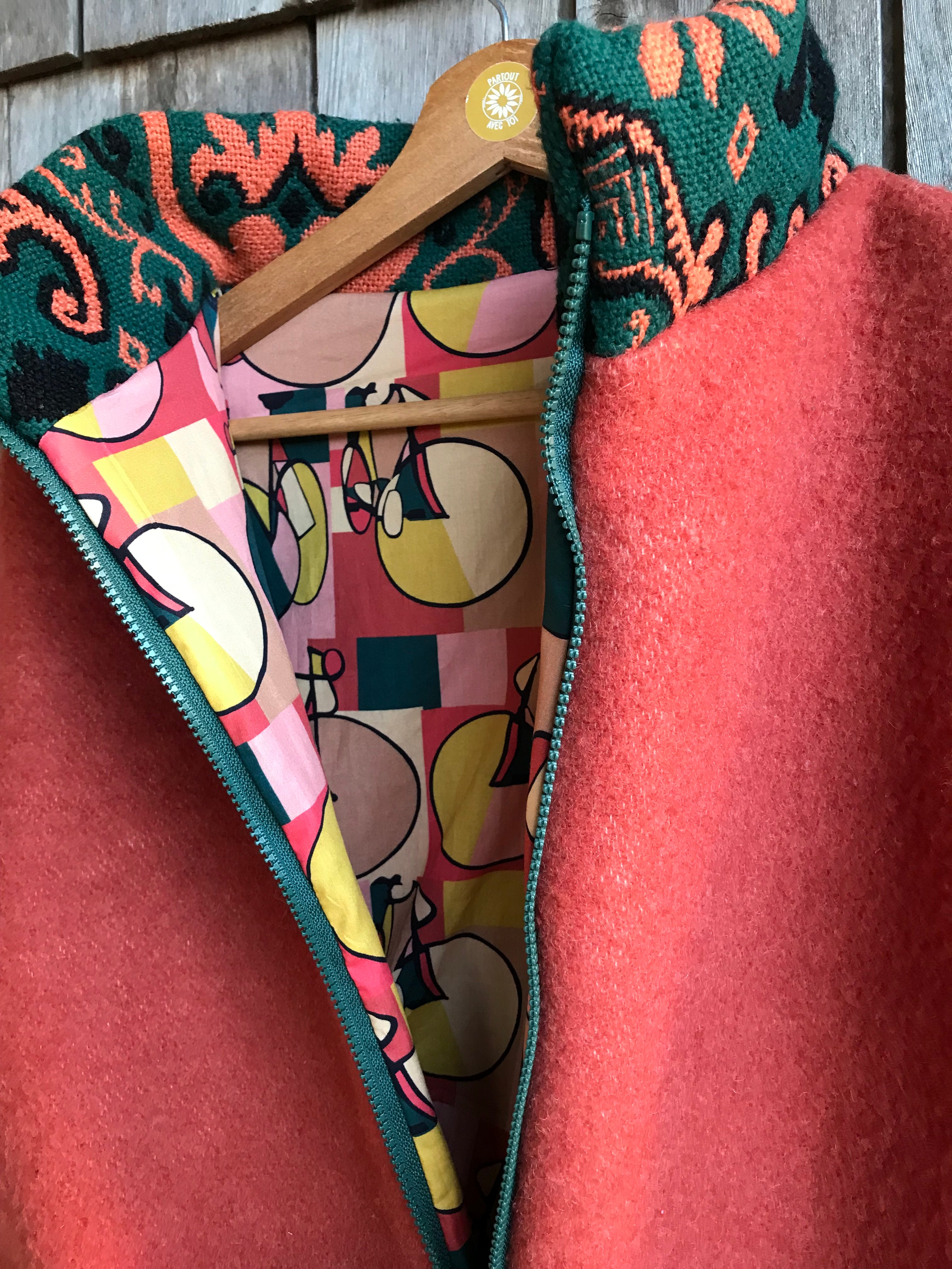 Gilet Vert & Brique- M/L