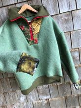 Charger l'image dans la galerie, Pull Laine &amp; canevas vert - M/L
