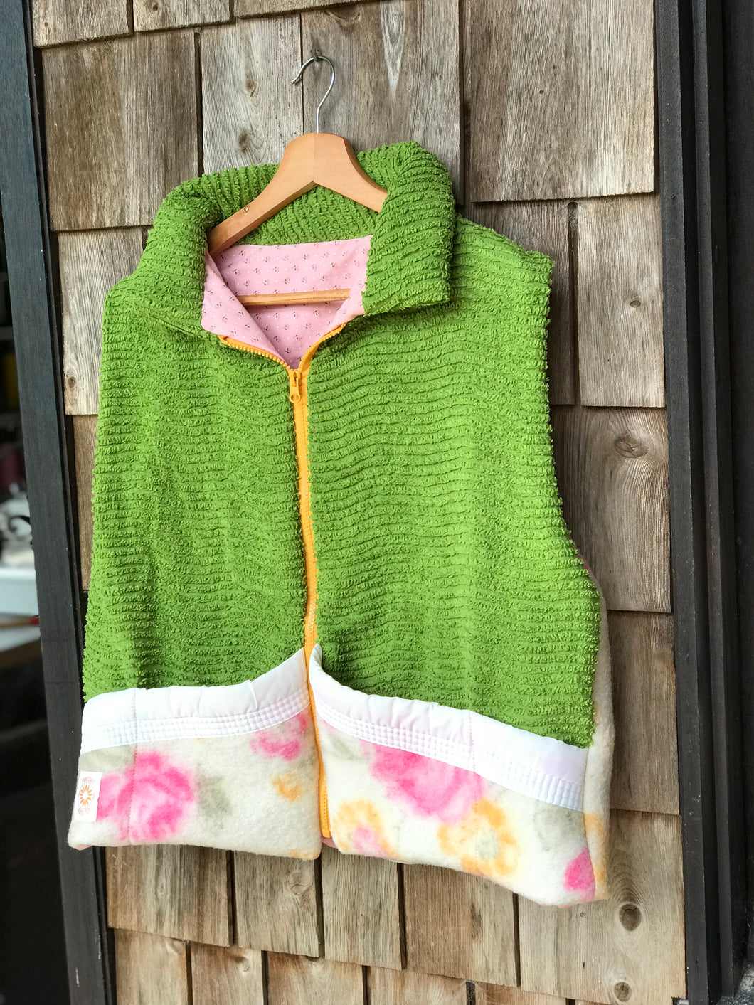 Gilet Vert et Rose M/L
