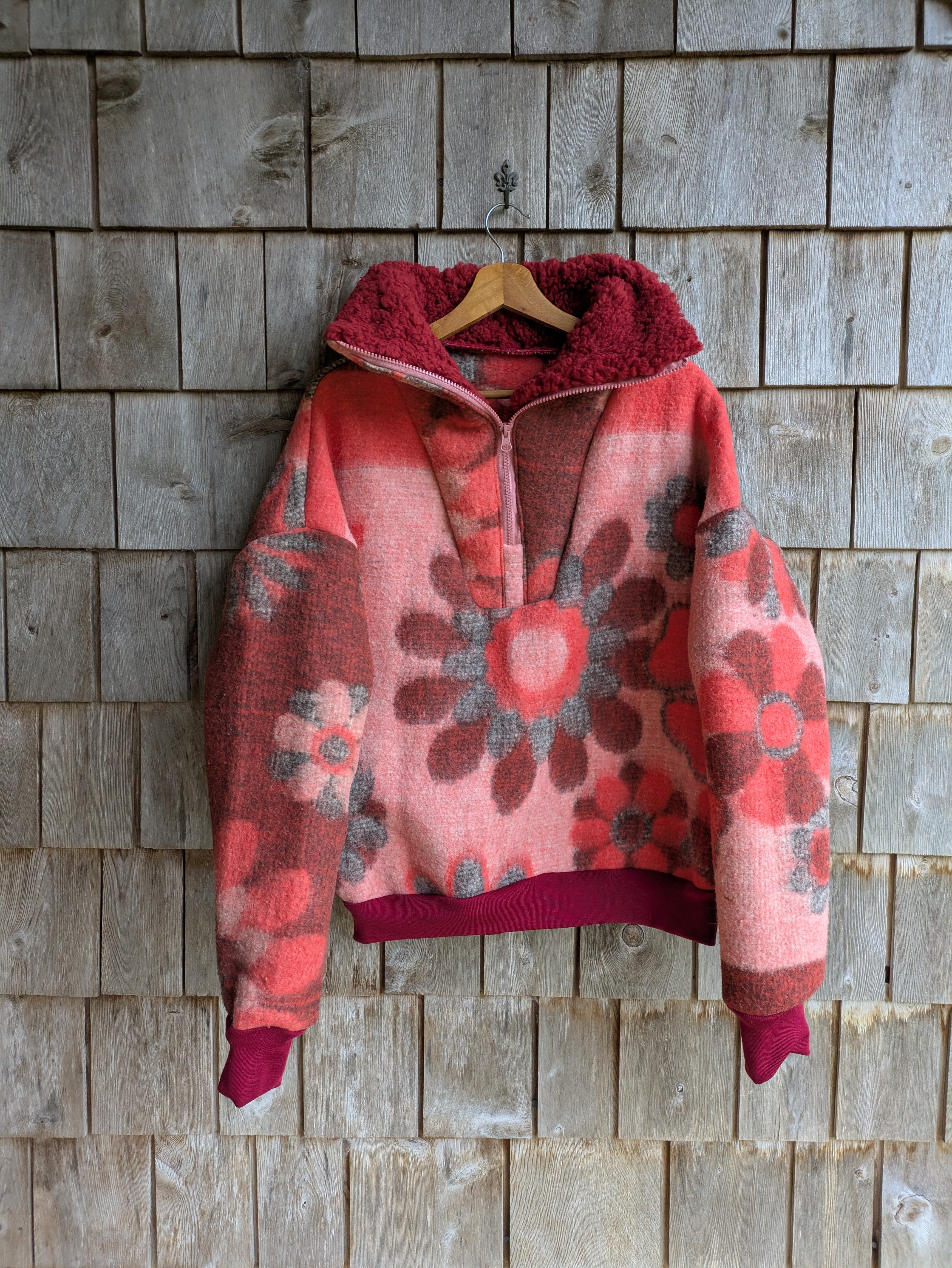 Pull rouge & gris - M/L