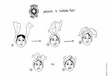 Charger l'image dans la galerie, Turban Flex Blanc fleur orange

