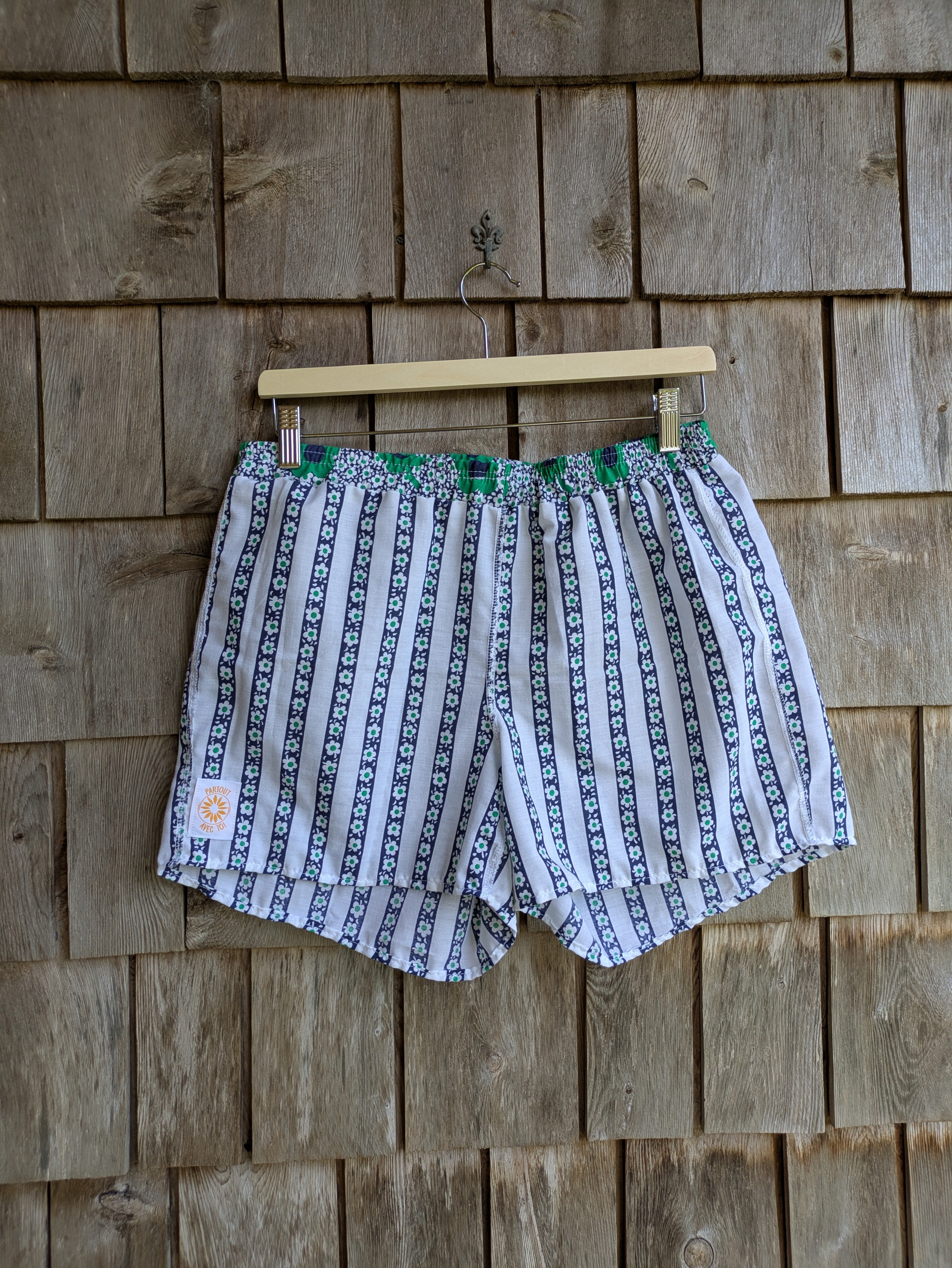 Short rayé fleurs - M