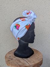 Charger l'image dans la galerie, Turban Flex Blanc fleur orange
