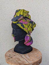 Charger l'image dans la galerie, Turban Flex Wax vert &amp; rose
