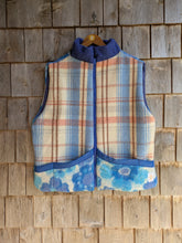 Charger l'image dans la galerie, Gilet bleu fleur et carreaux L/XL
