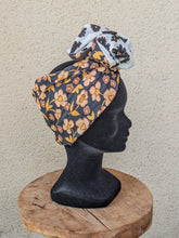 Charger l'image dans la galerie, Turban Flex noir et fleur
